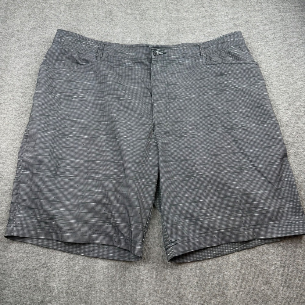 Pebble Beach Golf Shorts Mens 40 Gray Dry-Luxe Performance Stretch Micro Pattern